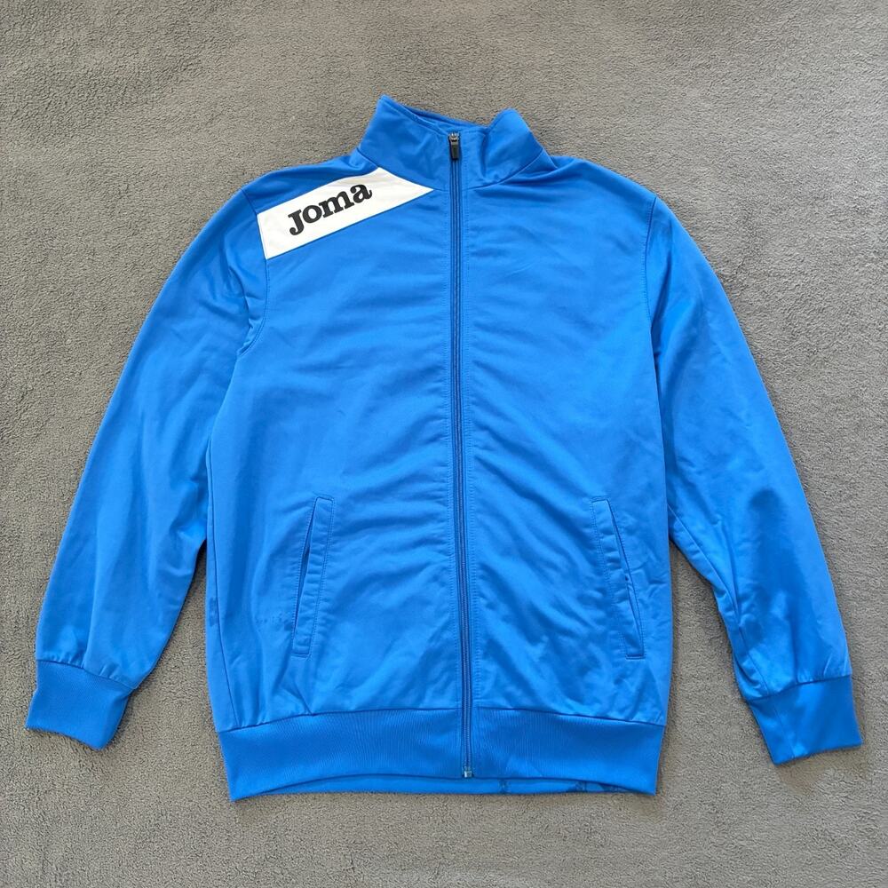 Joma Blue White Full Zip Stand Up Collar Sportswear Track Jacket Men's Size S